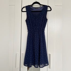 Navy Polka Dot Dress